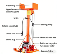 Mini-élévateurs électriques de type C pour plateformes de chargement, climatiseurs, portes à enroulement, installation d'élévateurs, élévateurs pour tubes en acier