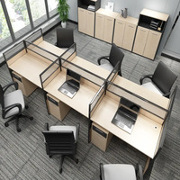 Poste de travail modulaire en bois blanc moderne pour jeunes, bureau en forme de cube à 120 degrés, pour 2 à 6 personnes, modèle de bureau commercial