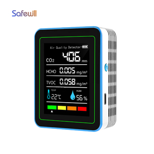 Safewill เครื่องวัดความชื้นในอากาศแบบพกพา5 in 1, เครื่องวัดความ CO2อากาศสำหรับใช้ในบ้าน - Product Image 1