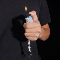 Étui à briquet en argent sterling 925 avec breloque croix sertie de moissanite, style Hip Hop