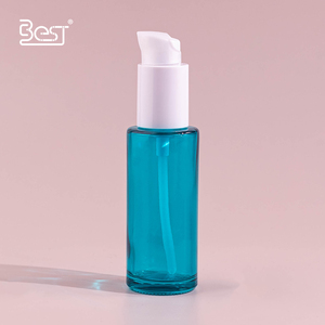 30ml 50ml 100ml Cylindre Rose Bleu Cristal Verre Transparent avec Métal et Plastique Pompe à Lotion pour Lotion Sérum et Crème Solaire - Product Image 6