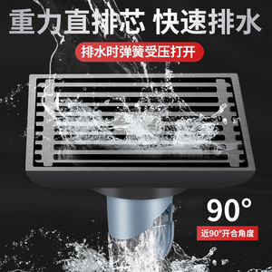 ท่อระบายน้ำกันกลิ่นรูปสี่เหลี่ยมผืนผ้าแบบเกลียวป้องกันการกัดกร่อนสำหรับห้องน้ำฝักบัวห้องสุขาเครื่องซักผ้า - Product Image 4