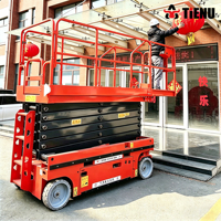 Promotion Plateforme élévatrice à ciseaux CE 6m 8m 9m 12m 14m, petite plateforme élévatrice sur chenilles pliable pour chantier de construction