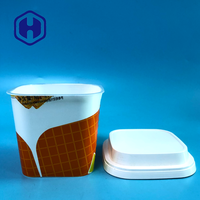 Mantequilla corporal de nueces de cacao congeladas con cacao, coco, maní, karité, bañera IML, recipiente de helado de plástico para servir y almacenar