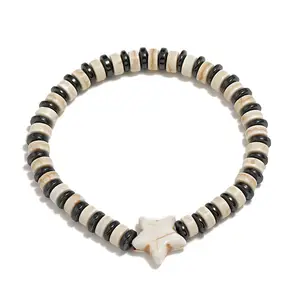 Wholesale handmade nature stone bracelets jewelry 5 star beads bracelet for men Stretch Charm Bracelets bangle for women