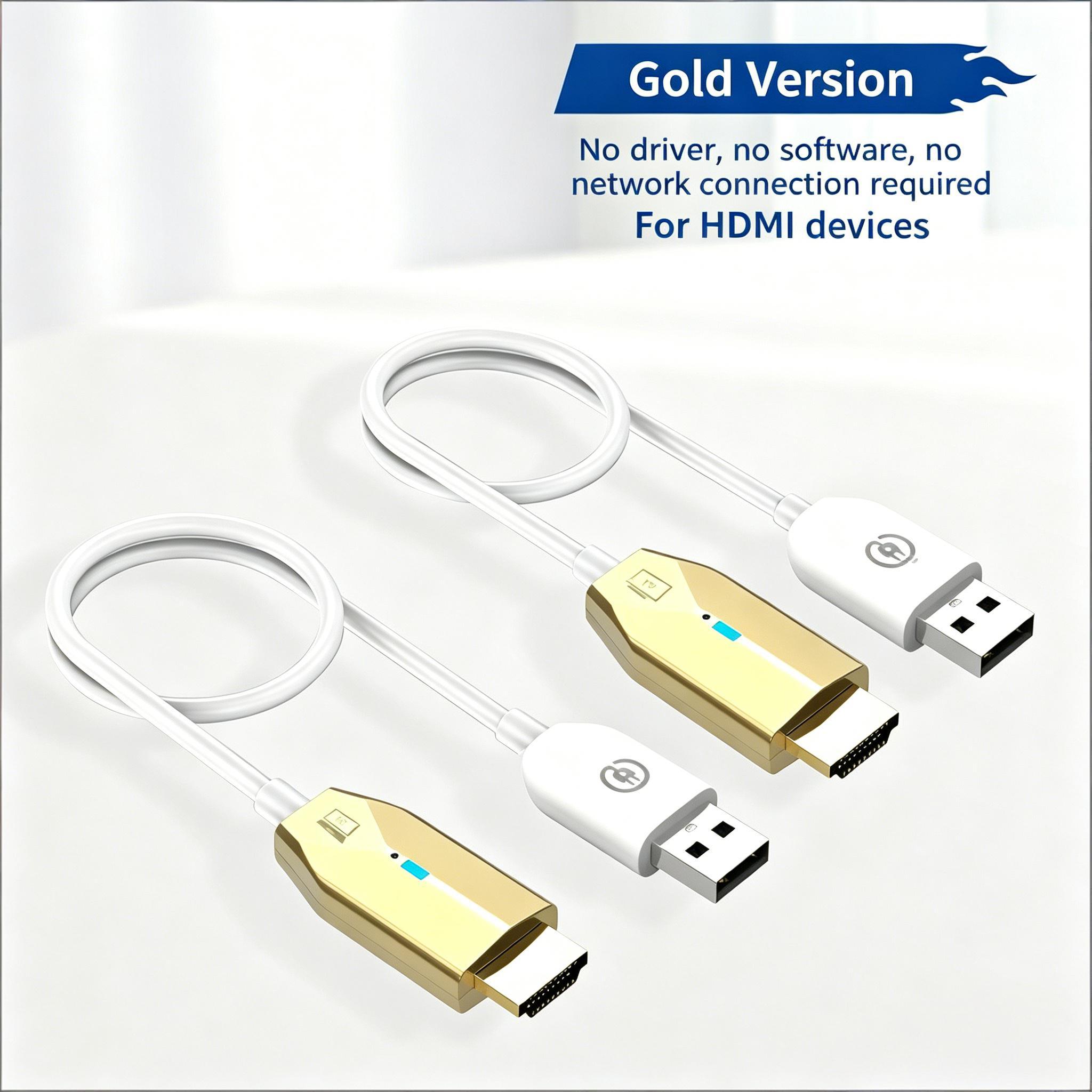 ทอง: HDMI ไร้สาย รุ่นโลหะ ระยะ 30 เมตร
