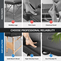 Table de Massage Portable avec Lit d'Extension de Cils et Fauteuil de Tatouage pour Spa Corporel; Réglable en Hauteur avec Repose-Tête