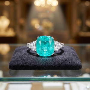 Luxury 925 <b>Silver</b> Classic Rhodium Plated Cushion Cut Synthetic <b>Emerald</b> Green CZ Engagement Cocktail <b>Rings</b> - Product Image 3