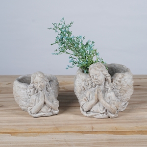 Lianda Retro hecho a mano Ángel decoración jardín ornamento figura <span class=keywords><strong>para</strong></span> el hogar <span class=keywords><strong>cemento</strong></span> maceta con embalaje <span class=keywords><strong>de</strong></span> cartón - Product Image 2