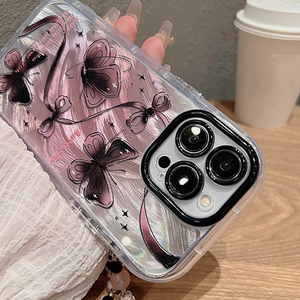 Ốp điện thoại trong suốt in hình bướm Camlet <span class=keywords><strong>TPU</strong></span> dành cho <span class=keywords><strong>iPhone</strong></span> 17 Air 16 Pro Max 15 14 Plus, mặt lưng có nơ - Product Image 4