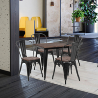 Chaise de salle à manger nordique moderne avec structure en métal Table de jardin ou de balcon pour salon ou mobilier de restaurant