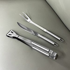 QXF Basics 3-Piece Stainless Steel <strong>Barbeque</strong> Grilling Tool <strong>Set</strong> with Carry Bag - Product Image 5