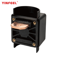 Barre omnibus tout cuivre Connecteur de barre omnibus de courant 220A Boulon de borne monté à vis avec double sortie pour onduleur UPS Batterie solaire