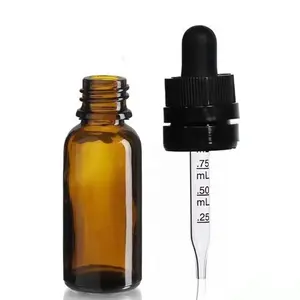 15 30ml रंग औषधालय मिलावट बोतल सीआर ग्लास के साथ बच्चे के सबूत ड्रॉपर जार डबल बच्चे प्रतिरोधी काली टोपी पिपेट पर निशान