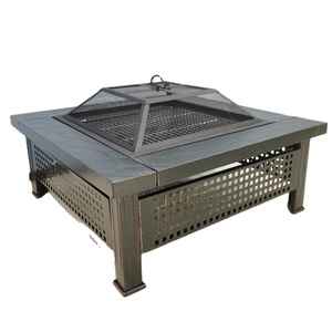 Pozo de fuego cuadrado multifunción de acero con parrilla para asar pollo para jardín al aire libre Patio jardín barbacoa parrilla y pozo de fuego - Product Image 6