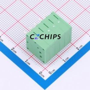 MX205R-3.5-05P-GN01-Cu-A Spring Terminal Block Through hole Component THT,P=3.5mm Connector 1x5P 3.5mm Green Right Angle Insert - Product Image 2