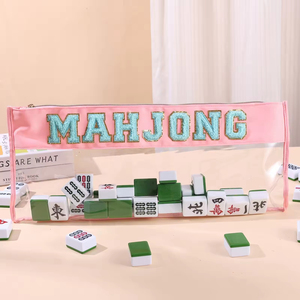 Custom Foldable Eco-Friendly Mahjong Storage Bag Transparent PVC Material for Poker <b>Entertainment</b> Portable for Game Nights - Product Image 2