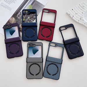 Luxe pour Kevlar anneau magnétique étui de téléphone portable en cuir pour Samsung Z Flip6 Z Fold4 5 6 Motorola <span class=keywords><strong>Poco</strong></span> Vivo-sac en plastique - Product Image 2