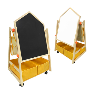 Pizarra Magnética <span class=keywords><strong>de</strong></span> Doble Cara con Marco <span class=keywords><strong>de</strong></span> Madera, Altura Ajustable, para <span class=keywords><strong>Juegos</strong></span> Educativos - Product Image 2