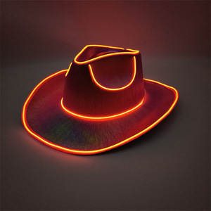 Cappello da Cowboy <span class=keywords><strong>LED</strong></span> Personalizzato Rosa, Cappello da Cowgirl per Feste <span class=keywords><strong>Disco</strong></span>, Halloween, Natale, Cappelli da Cowboy Luminosi in Stile Western - Product Image 6