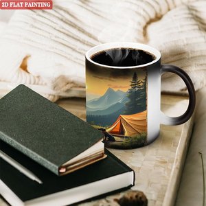 Frosted Black 11oz Ceramic <b>Mug</b> Heat Color Changing Magic Cup For <b>Sister</b> Brother Birthday Gift - Product Image 3