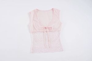 050 เสื้อแขนกุดคอวีลายลูกไม้แบบใหม่ - Product Image 6