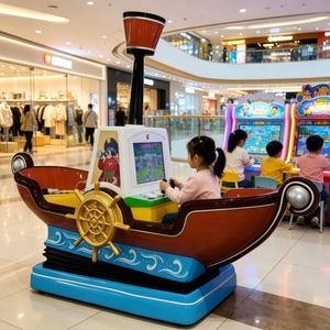 เครื่องเล่นเด็กแบบหยอดเหรียญรูปเรือโจรสลัด เครื่องเล่นแกว่งสำหรับเด็ก เกมอาร์เคดในห้างสรรพสินค้า รถโยกสำหรับเด็ก เครื่องเล่นสนุกๆสำหรับเด็ก - Product Image 1