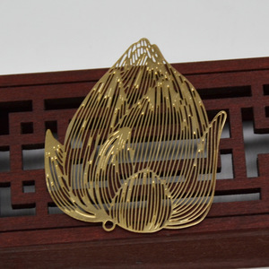 จี้รูปดอกไม้ทองแดงแบบกลวง ชุบทอง สำหรับทำเครื่องประดับผม มงกุฎ DIY วัสดุทำมงกุฎ - Product Image 4