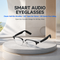 Lunettes Audio Intelligentes 5.0 Double Caméra Stéréo à Oreille Ouverte 360 Degrés Lecteur de Musique Appel Mains Libres Chargement Type-C