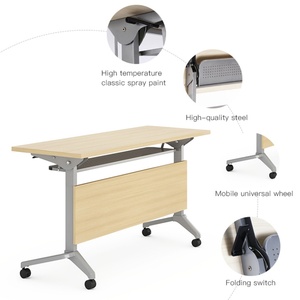 MIGE <b>Foldable</b> Training Desk with Wheels Office Outdoor Furniture for Hospitals Warehouses Other Outdoor Uses Laptop-Friendly - Product Image 3