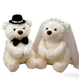 EZBABY ODM Pair Figural Short Plush <strong>Teddy</strong> <strong>Bears</strong> Bed Dolls 31-50cm Fiber Cotton Valentine's Day Wedding Groom's Gift Newlyweds - Product Image 3