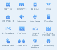 ESP32-P4-WIFI6 Layar Sentuh HMI All-in-one 7/8/10.1 inci, Sentuh 10 Titik, Mikrofon Ganda dan Speaker, Wi-Fi 6 dan BLE 5