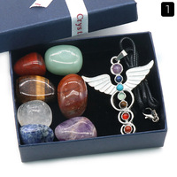 Kit Premium de Cristaux et Pierres de Guérison Personnalisés HZ dans un Coffret Cadeau, Ensemble de 7 Pierres de Chakra