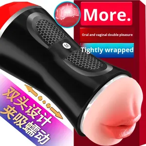 Mannen Auto-Verwarming Stuwende Seksspeeltje Realistische Orale Seks Simulator 10 Vibrerende Modi Handsfree Mannelijke Vliegtuig Cup Vagina - Product Image 2