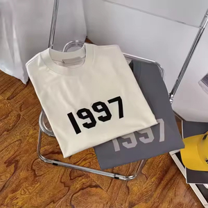 T-shirt da uomo personalizzata con logo stampato, di alta qualità, traspirante, oversize, girocollo, stile hipster/<span class=keywords><strong>camicia</strong></span> - Product Image 4