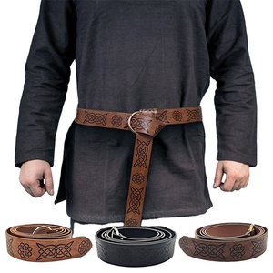 Cinturón Vikingo Renacentista de Cuero para Hombre, Cinturón Medieval, Accesorio de Disfraz de Guerrero para Cosplay - Product Image 1