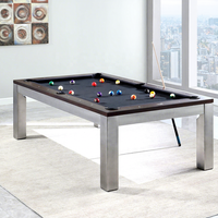 Table de billard multi-jeux et de salle à manger en bois massif de 6 à 9 pieds, avec poches en cuir, qualité tournoi, couleurs personnalisables pour le divertissement à domicile