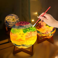 Lampe Lune LED Miniature DIY pour Enfants, Kits de Peinture 3D, 8cm/10cm/15cm, Matériaux Écologiques Non Toxiques, Vente en Gros