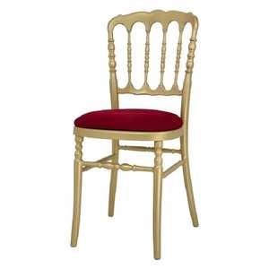 Chaises de banquet empilables en plastique doré personnalisées pour mariage, fête, hôtel, style Napoléon, en vente - Product Image 4