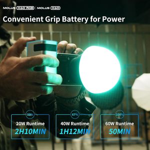 Luz de vídeo ZHIYUN Molus X60 60W RGB con batería de agarre, iluminación de fotografía, de aplicación para grabación de vídeo Control, disparo de retrato - Product Image 4
