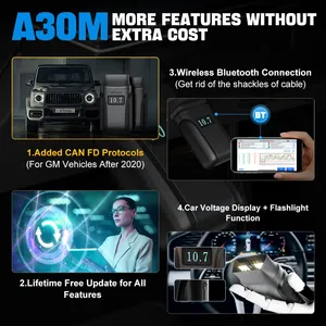 เครื่องสแกนวินิจฉัยยานยนต์ OBD2 รุ่น A30M พร้อมตัวอ่านโค้ดและรองรับไฟ Check Engine สำหรับ Android/<span class=keywords><strong>iOS</strong></span> (รับประกัน 3 ปี) - Product Image 3