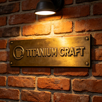 Plaque de porte 3D en laiton de qualité supérieure, technique brossée, pour la décoration intérieure d'hôtels de luxe