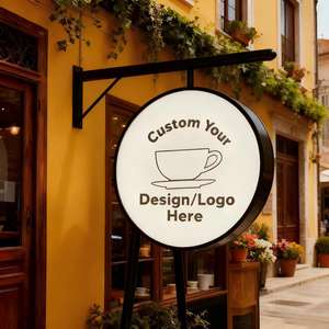 Wall Mount Double Side Round Acrylic Metal <b>Led</b> Light Box Advertise Custom 3d Print logo <b>Led</b> Light Barber Shop Sign for Business - Product Image 5