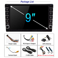 Autoradio 1 Din 9 pouces Android 13 avec écran tactile 2.5D, 1+16G, radio 1 Din simple