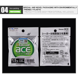 Línea de Pesca de Fluorocarbono SEAGUAR ACE de 60 m y 0,52 mm, 100% Flotante, para Pesca en Lagos y Ríos, de un Fabricante Profesional Japonés - Product Image 2