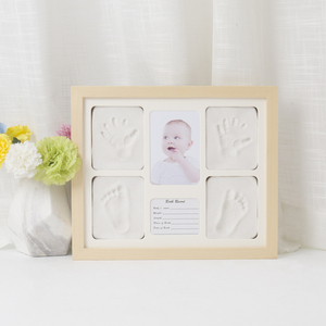 Cornice Specchio per Impronte di Mani e Piedi del Bambino, in Legno Impermeabile, Moderna Fai-da-Te, Regalo per Cento Giorni, Ricordo per Neonati e Prima Luna - Product Image 1