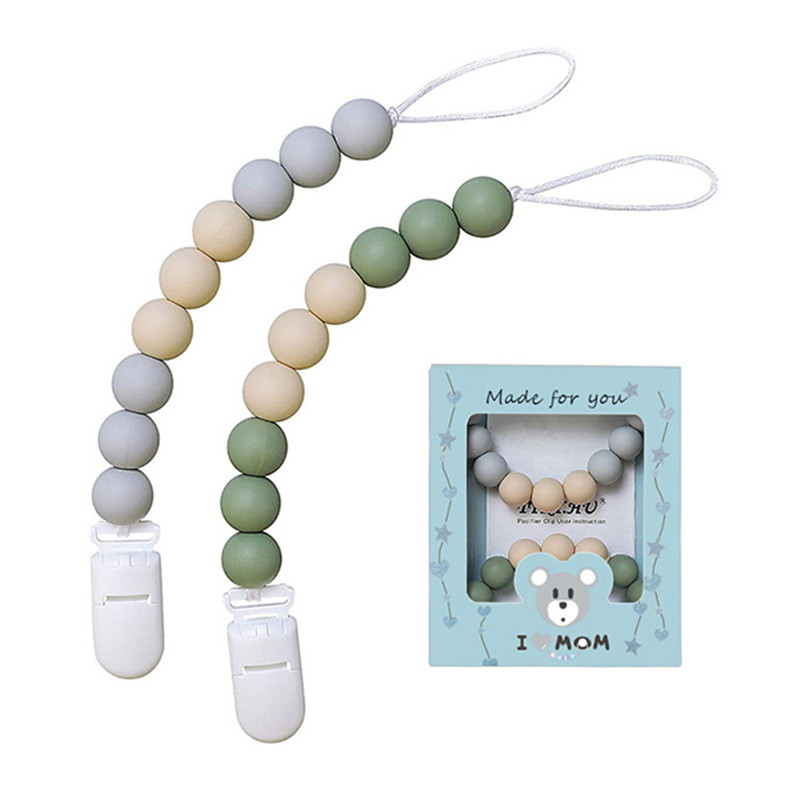 Силиконовая цепочка с бусинами, зажим для детской соски, деревянное кольцо, зажим для прорезывателя, цепочка для соски, зажим для детской соски