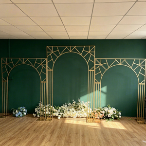 DKB New Arrival Professional Modern Metal Arched <b>Mirrors</b> Set Green Wall Decorative Standalone <b>Panels</b> Interior Design Wedding - Product Image 1