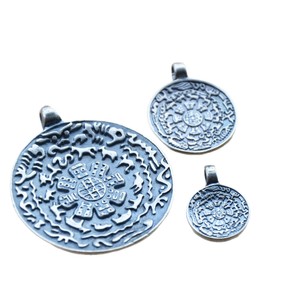 Pendentif Rétro Zodiaque Chinois Neuf Palais Huit Trigrammes, Breloque en Argent 35mm 21mm 14mm, Style Ethnique, Accessoire de Bijouterie pour Collier - Product Image 5