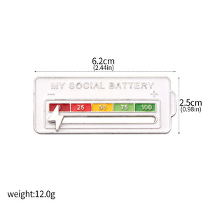 Nuevo y popular pin de esmalte duro metálico personalizado con diseño de batería social, tipo broche, para venta al por mayor, 2026 - Product Image 2